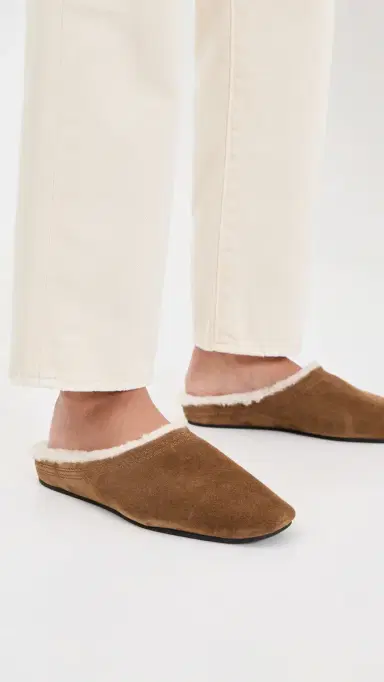 Veronica Beard Narcisa Shearling Mules Chestnut 6 | Thumbnail 3 Veronica Beard Narcisa Shearling Mules Chestnut 6 | Thumbnail 3