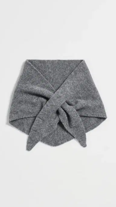 Hat Attack Triangle Wool Knit Scarf Grey One Size | Thumbnail 2