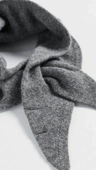 Hat Attack Triangle Wool Knit Scarf Grey One Size | Thumbnail 5