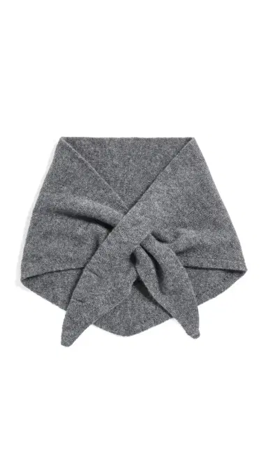 Hat Attack Triangle Wool Knit Scarf Grey One Size | Thumbnail 6