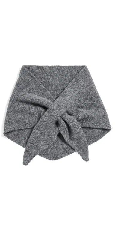 Hat Attack Triangle Wool Knit Scarf Grey One Size | Thumbnail 1