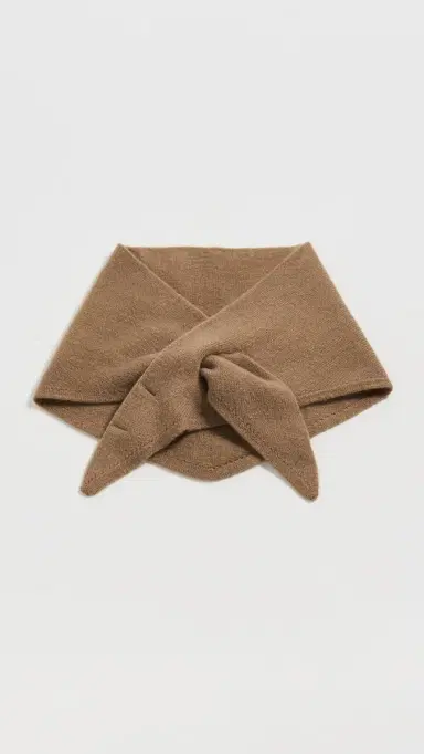 Hat Attack Triangle Wool Knit Scarf Camel One Size | Thumbnail 2