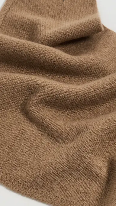 Hat Attack Triangle Wool Knit Scarf Camel One Size | Thumbnail 4