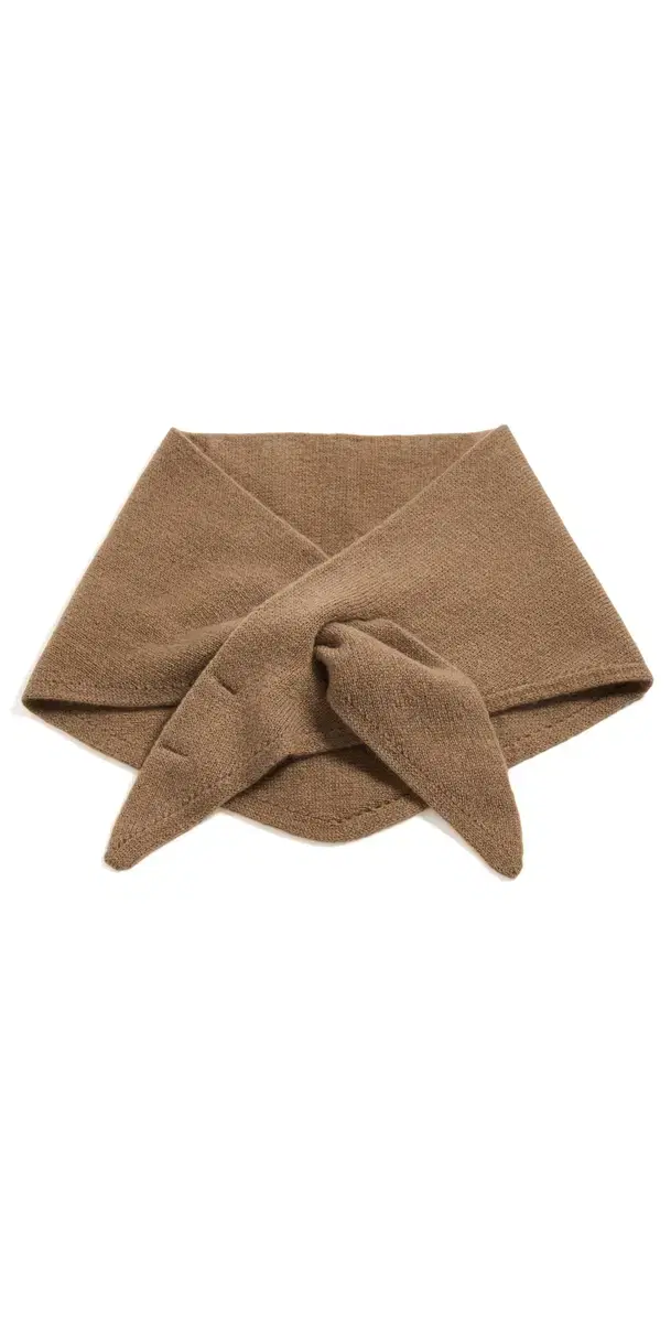 Hat Attack Triangle Wool Knit Scarf Camel One Size
