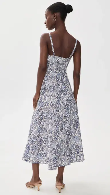 Hill House Home The Fiona Dress Paisley Floral Block/Blue | Thumbnail 3