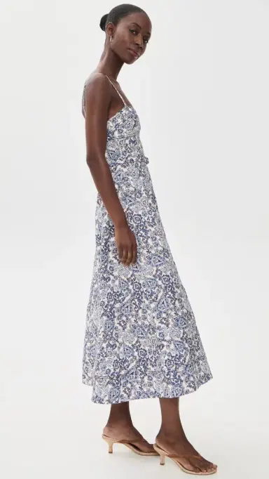 Hill House Home The Fiona Dress Paisley Floral Block/Blue | Thumbnail 4