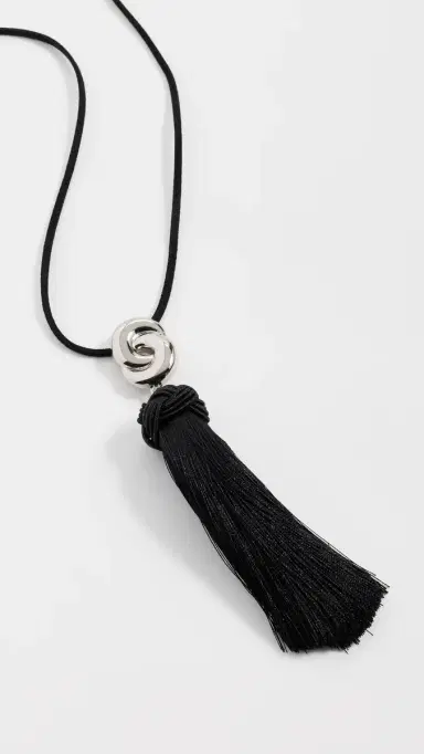 Luv AJ The Solstice Knot Tassel Necklace Silver One Size | Thumbnail 2