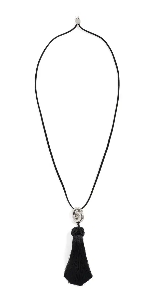 Luv AJ The Solstice Knot Tassel Necklace Silver One Size
