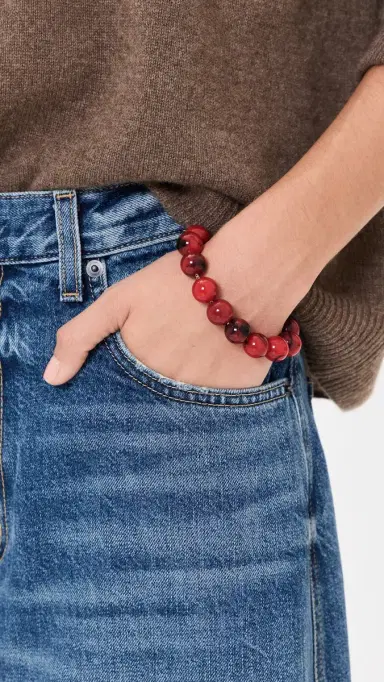 BaubleBar Jane Beaded Bracelet Red One Size | Thumbnail 3