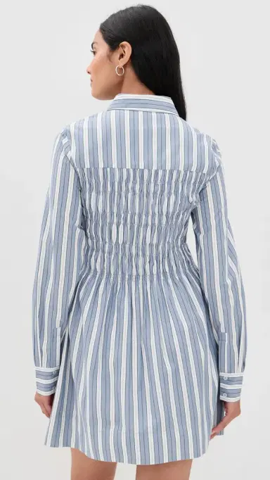Hill House Home The ira Dress Anne Stripe/Dusty Blue | Thumbnail 3