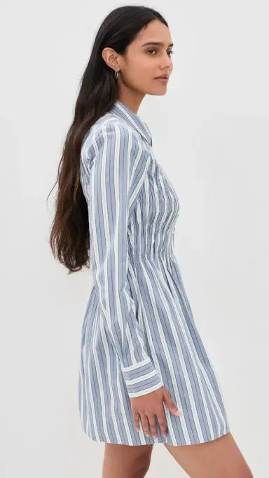 Hill House Home The ira Dress Anne Stripe/Dusty Blue | Thumbnail 4
