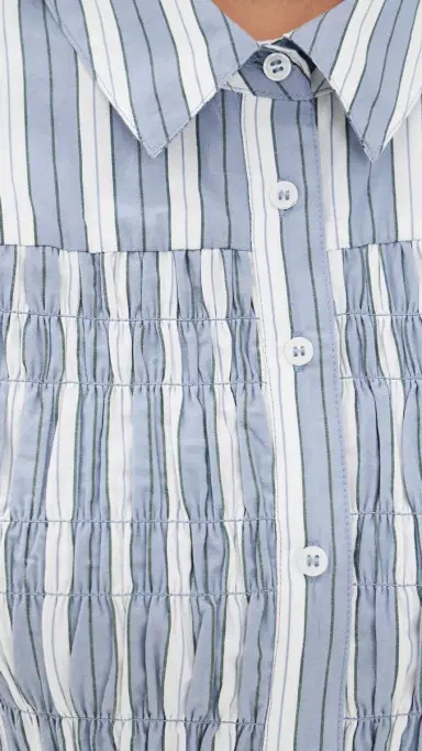 Hill House Home The ira Dress Anne Stripe/Dusty Blue | Thumbnail 6