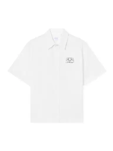 Off-White Off Line Half Arrow Poplin Slim Bowling Shirt | Thumbnail 1 Off-White Off Line Half Arrow Poplin Slim Bowling Shirt | Thumbnail 1