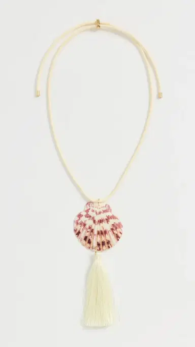 Logan Tay Scallop Shell Tassel Necklace White One Size | Thumbnail 2