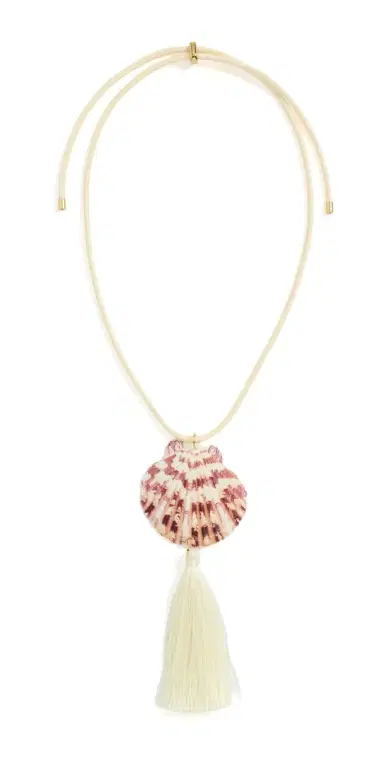 Logan Tay Scallop Shell Tassel Necklace White One Size | Thumbnail 1