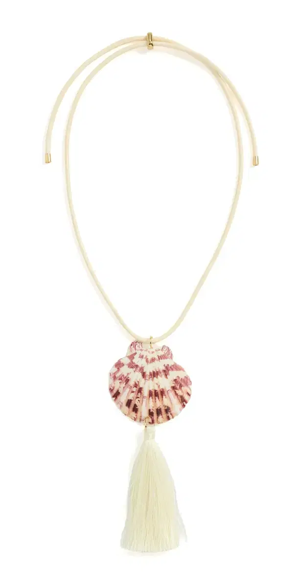 Logan Tay Scallop Shell Tassel Necklace White One Size