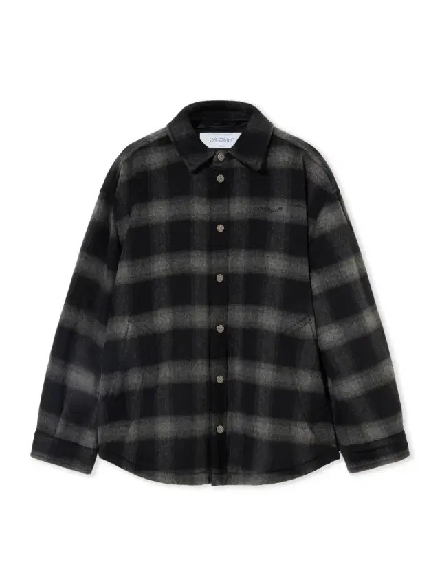 Off-White Flannel Wool Padded Overshirt Coat