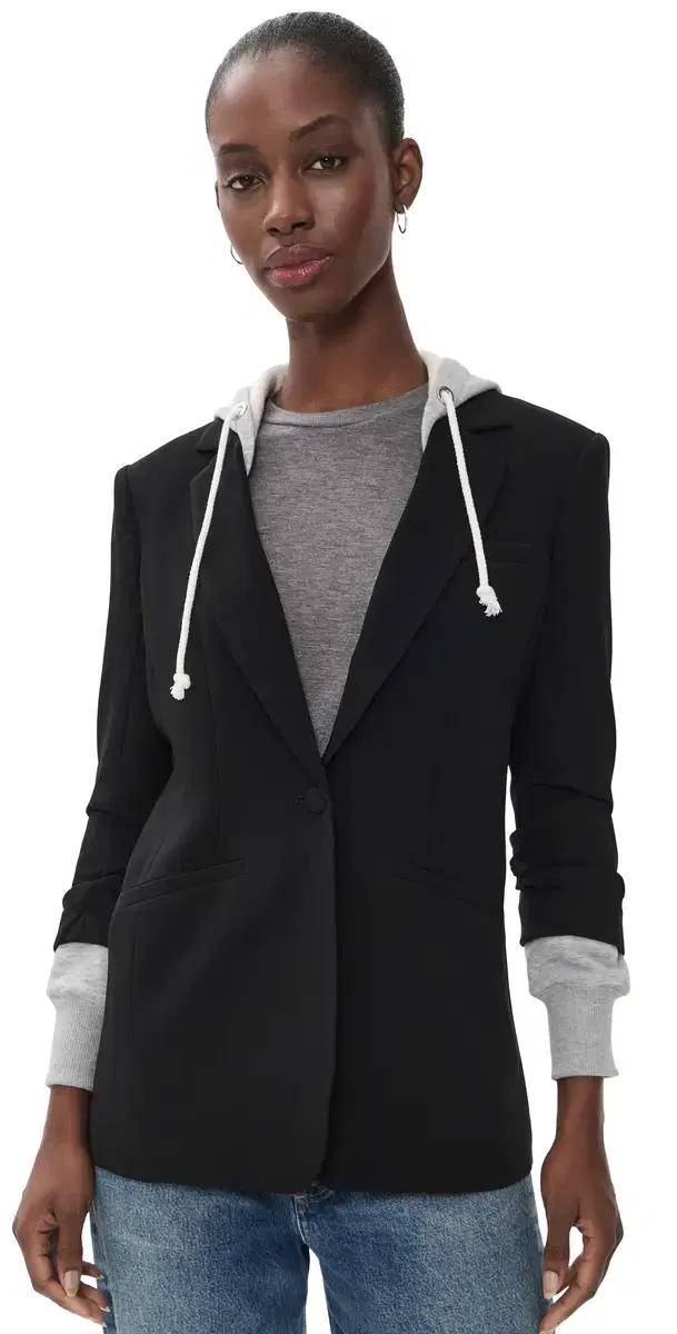 Cinq à Sept Hooded Khloe Blazer Black/Heather Grey