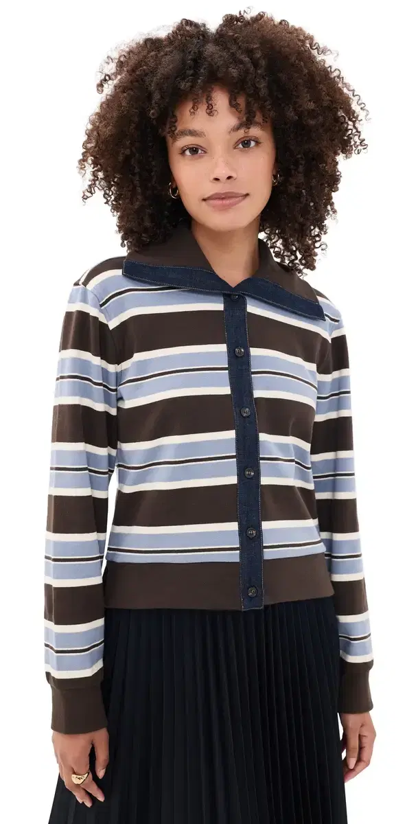 TANYA TAYLOR Bronwyn Jacket Dark Fig/Winter ky/Cream Multi