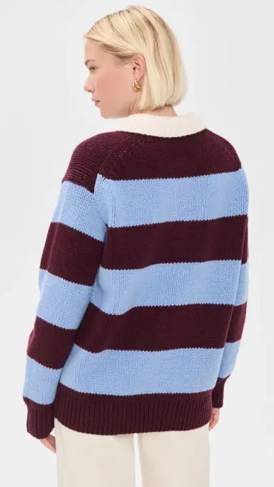 Polo Ralph Lauren Wool triped Polo Sweater Harvardwne/Nwlitchblue | Thumbnail 3 Polo Ralph Lauren Wool triped Polo Sweater Harvardwne/Nwlitchblue | Thumbnail 3
