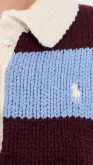Polo Ralph Lauren Wool triped Polo Sweater Harvardwne/Nwlitchblue | Thumbnail 6 Polo Ralph Lauren Wool triped Polo Sweater Harvardwne/Nwlitchblue | Thumbnail 6