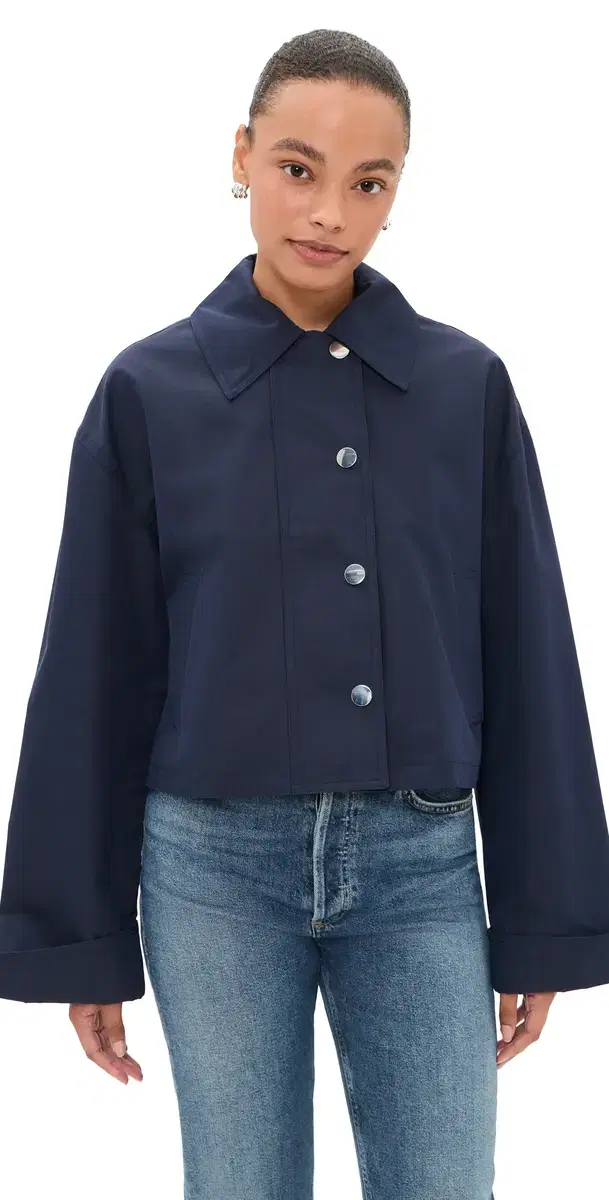 Favorite Daughter The Rue Cropped Trench Navy