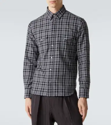 Tom Ford Checked cotton twill Western shirt | Thumbnail 2