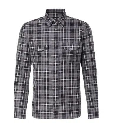 Tom Ford Checked cotton twill Western shirt | Thumbnail 1