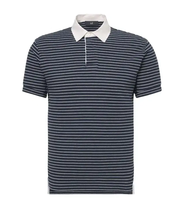dunhill Striped cotton piqué polo shirt