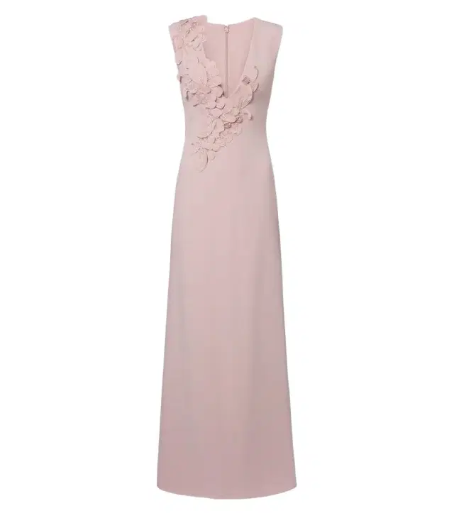 Costarellos Jevi embellished floral appliqué crepe gown