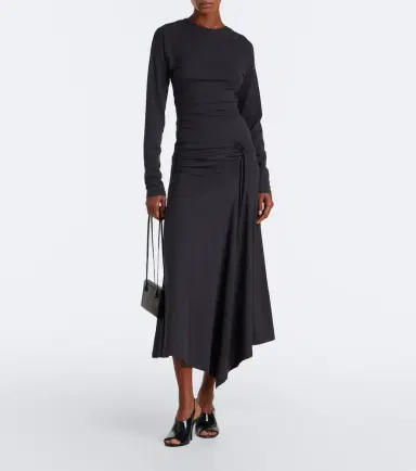 Lemaire Cotton jersey crêpe midi dress | Thumbnail 4 Lemaire Cotton jersey crêpe midi dress | Thumbnail 4