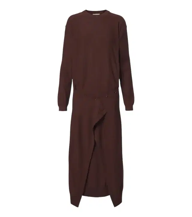Lemaire Deconstructed wool-blend midi dress