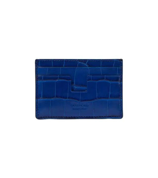 Tom Ford Leopard-print leather card holder