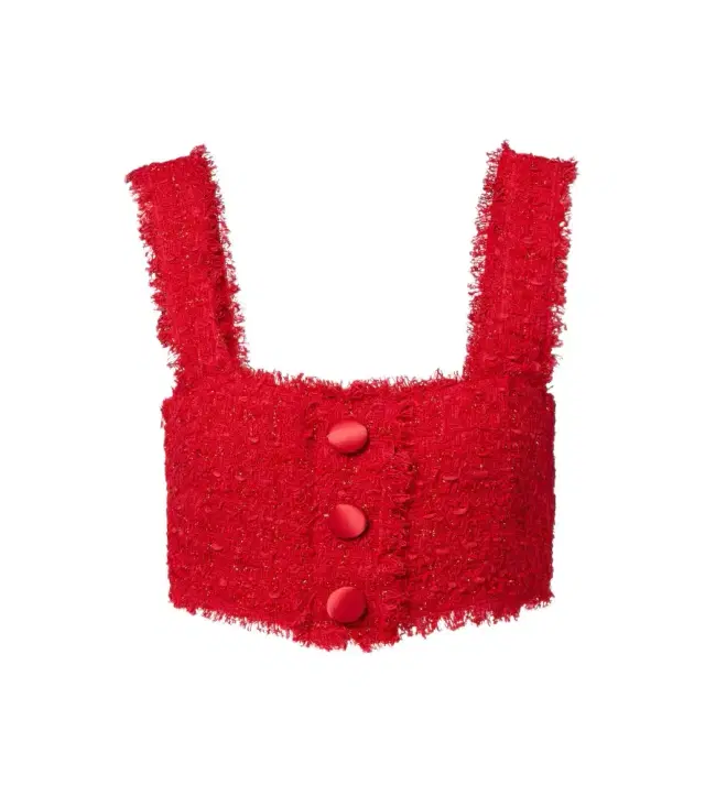 Dolce & Gabbana Cotton-blend bouclé crop top