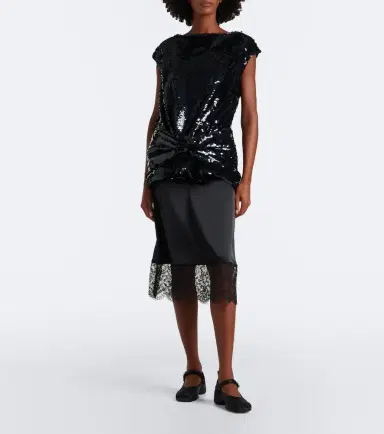Simone Rocha Bow-detail sequined peplum top | Thumbnail 6