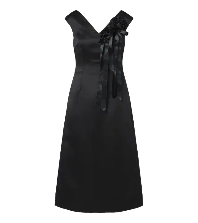 Simone Rocha Floral-appliqué satin midi dress