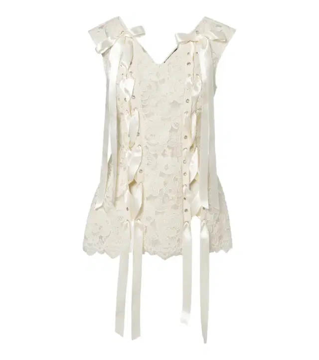 Simone Rocha Unraveling bow-detail lace top