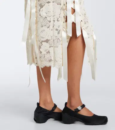 Simone Rocha Unraveling bow-detail lace midi skirt | Thumbnail 2 Simone Rocha Unraveling bow-detail lace midi skirt | Thumbnail 2