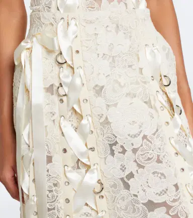 Simone Rocha Unraveling bow-detail lace midi skirt | Thumbnail 4 Simone Rocha Unraveling bow-detail lace midi skirt | Thumbnail 4