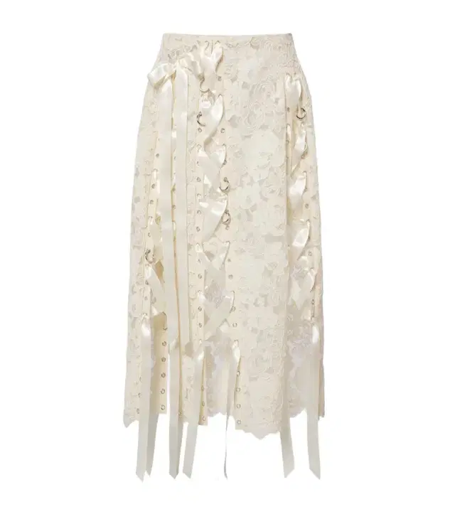 Simone Rocha Unraveling bow-detail lace midi skirt