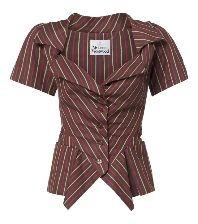 Vivienne Westwood Monday striped peplum cotton top