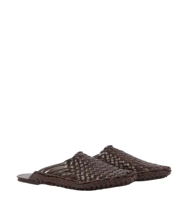 The Row Woven leather slip-on shoes