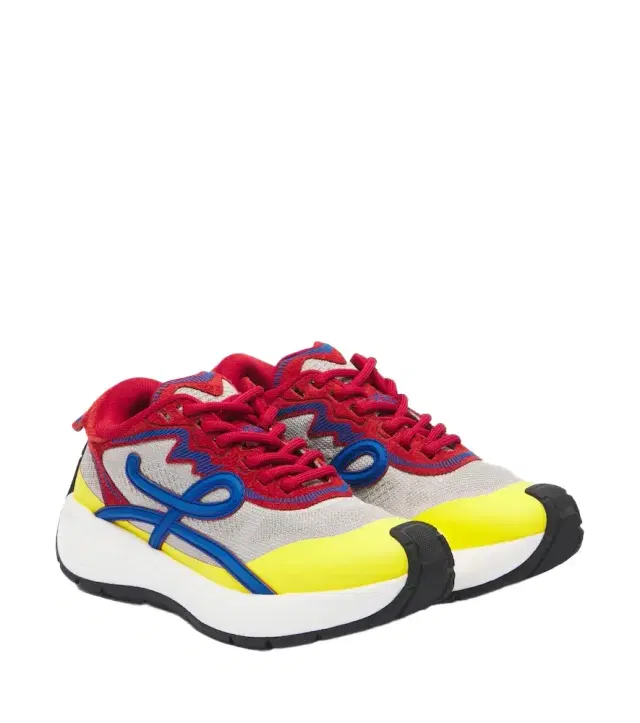 Loewe Pogo colorbocked mesh-trimmed sneakers