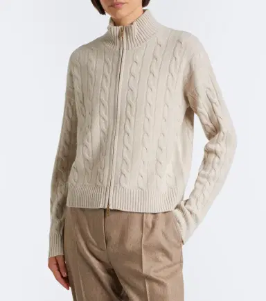 ELEVENTY Cable-knit cashmere zip-up sweater | Thumbnail 6