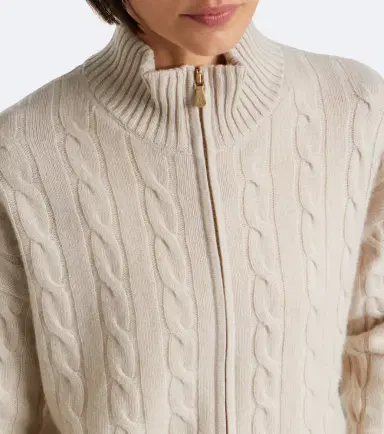 ELEVENTY Cable-knit cashmere zip-up sweater | Thumbnail 7