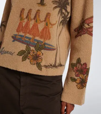 Alanui Decade printed wool and cotton-blend polo sweater | Thumbnail 6 Alanui Decade printed wool and cotton-blend polo sweater | Thumbnail 6