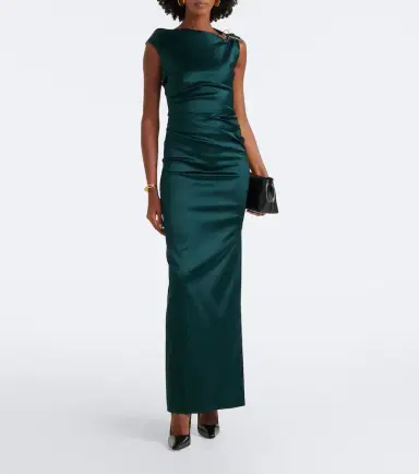 Max Mara Ruched embellished satin gown | Thumbnail 2