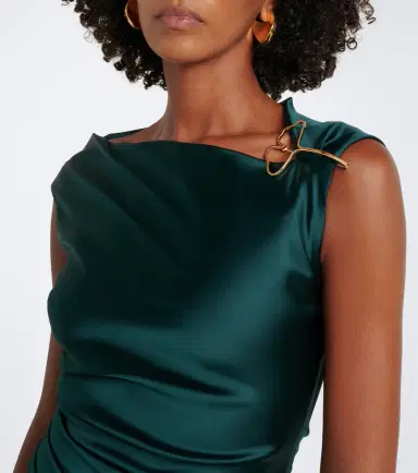 Max Mara Ruched embellished satin gown | Thumbnail 4
