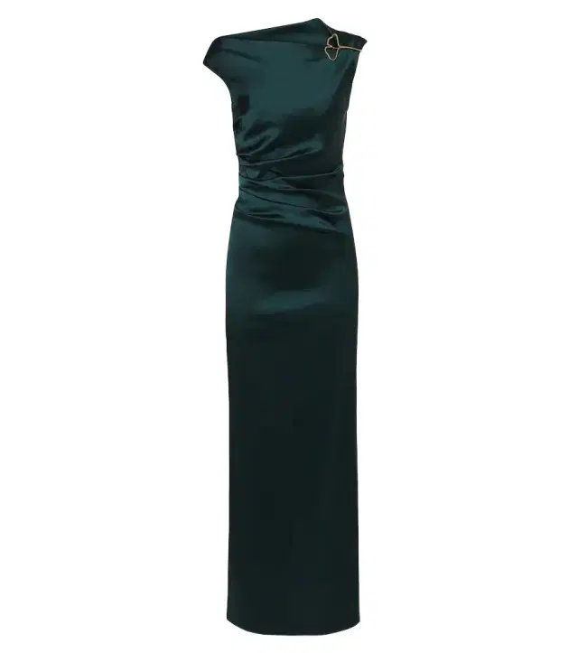 Max Mara Ruched embellished satin gown