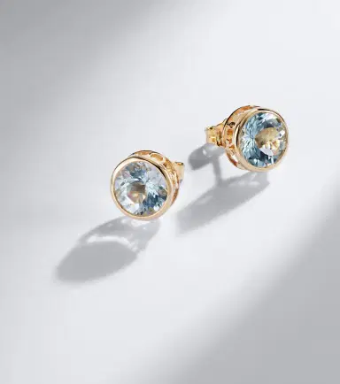 Sydney Evan Icon 14kt gold earrings with aquamarines | Thumbnail 5